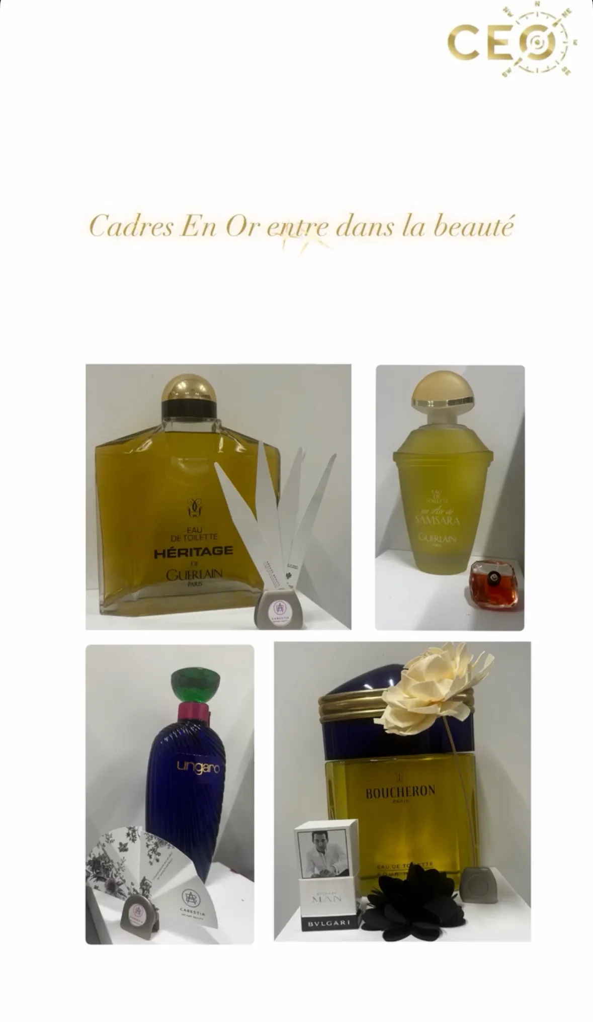 Montage de flacons de parfum : Cadres En Or entre dans la beauté